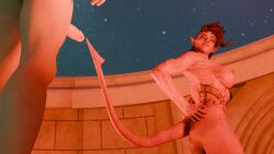 baldur's_gate_3 karlach looking_at_penis nude red_skin tail tiefling tiefling_girl