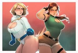 2girls ai_generated alien alien_girl alien_humanoid ass big_ass big_breasts big_thighs breasts crossover curvaceous curvy curvy_figure dc dc_comics digital_media_(artwork) female hips huge_ass huge_breasts huge_thighs humanoid justice_league justice_society_of_america kara_zor-el karen_starr kryptonian lara_croft lara_croft_(classic) large_ass large_breasts large_thighs legs light-skinned_female light_skin mature mature_female phophopho power_girl slim_waist thick thick_hips thick_legs thick_thighs thighs tomb_raider tomb_raider_(classic) voluptuous waist wide_hips