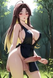 ai_generated animated big_breasts big_penis dancing futanari long_hair red_eyes sexy_body sexy_outfit sexy_pose tagme video