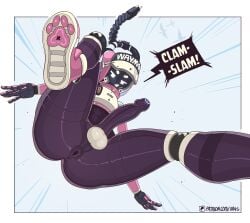 2d 2d_(artwork) 2d_artwork anus ass balls butt_slam erection femboy gloves hair legs lips looking_at_viewer low_angle low_angle_view male penis ra4s robot shaft shoes slim slim_waist solo