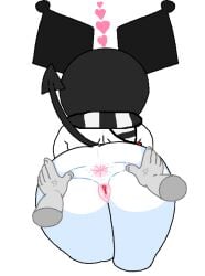 ass ass_grab asshole breasts cassettedream dream-cassette hoshime kuromi muffler pussy pussy_spreading sanrio scarf