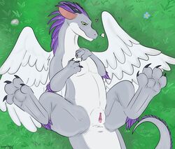 2018 anus claws cum cum_in_pussy cum_inside dragon dragonsaviour female heart horn lying on_back paws pussy scalie spread_legs spreading wings zephyr_(dragon)