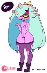 1girls 2018 animated anthro blue_eyes blue_hair blush boots breasts clothed clothing dated diives eyelashes fangs female female_only footwear hair hair_over_one_eye half-closed_eyes high_resolution legwear long_hair looking_at_viewer mareanie nintendo nipple_slip nipples nude open_mouth patreon pokémon_(species) pokemon pokemon_sm purple_skin pussy simple_background small_breasts solo speech_bubble spikes standing teeth text thick_thighs thigh_gap thighhighs thighs tongue torn_clothes vagina video_game video_games watermark white_background wide_hips yellow_sclera