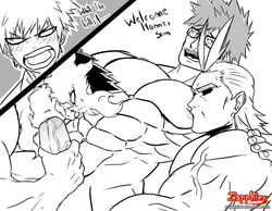 2boys abs all_might anal anal_sex ass bakugou_katsuki bakugou_masaru bara big_penis blonde_hair daddy doggy_style endeavor_(my_hero_academia) enji_todoroki erection father fire from_behind_position gay grin hand_on_head human katsuki_bakugou male_focus masaru_bakugou muscles muscular muscular_male my_hero_academia naked nude oral oral_sex pecs penis pubic_hair red_hair sex smirk son teeth threesome thrusting todoroki_enji tongue tongue_out toshinori_yagi yagi_toshinori yaoi zapphier