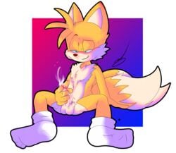 balls cum male male_only masturbation penis sonic_(series) tails vellvetfoxie