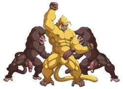 anthro brown_fur clothing dragon_ball dragon_ball_z fur furry maldu male male_focus male_only no_humans nude oozaru penis