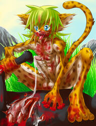 2009 anthro balls blood cum death feline gore male male_death mammal nipples penis sheeque yaoi