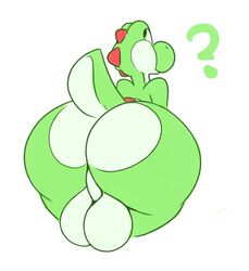 1boy 1femboy ? ass backsack balls bent_over big_ass big_balls big_butt bubble_ass bubble_butt butt casual_nudity dat_ass dinosaur femboy feminine_male girly green_scales green_skin green_yoshi hi_res huge_ass komdog komponi looking_back male male_only mario_(series) multicolored_scales multicolored_skin nintendo presenting presenting_hindquarters rear_view scales scalie short_tail simple_background solo thick_ass two_tone_scales two_tone_skin video_games white_background white_balls white_scales white_skin yoshi