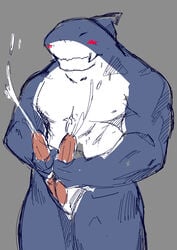 barazoku diphallia diphallism fish male male_only marine masturbation multi_penis muscular orgasm penile_masturbation penis shark sketch two