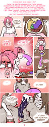 2girls cleavage comic deepthroat dildo dildo_ingestion erect_nipples female fingering glasses heidi_(sparrow) horsecock_dildo insertion large_breasts milf mother_and_daughter multiple_girls oral oral_insertion pink_hair pussy pussy_juice sex_toy sex_toys sparrow_(artist) speech_bubble strap-on tank_top whale_tail