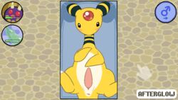 1boy afterglow_ampharos afterglow_the_ampharos ampharos animal_genitalia anus belly big_ears black_eyes black_fur blush cursor dildo erection feet feral furry genital_slit hud looking_at_viewer looking_up male male_only nintendo nude on_back original_character penis pixel_art pokémon_(species) pokemon pokemon_(species) pokemon_gsc presenting presenting_penis sex_toy slightly_chubby slit solo spread_legs spreading stripes testicles text video_games yellow_fur