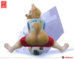 anhes anthro anus ass big_butt canine fifa male male_only mammal twerking wolf zabivaka