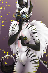 2018 5_fingers anthro areola breasts digital_media_(artwork) ear_piercing equine eyewear female glasses mammal nipples nude p-v-s piercing pussy tongue zebra