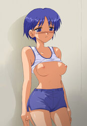 blue_hair breasts dead_song dead_song_(kyouno_aki) kyouno_aki mahiru_no_tsuki mahiru_no_tsuki_(kyouno_aki) nipples short_hair tagme