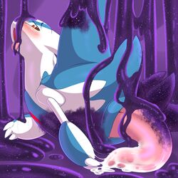 1boy 2018 3_fingers ambiguous_gender belly blue_fur blush camychan claws cum cum_on_ground digital_media_(artwork) dragon genital_slit goo goo_transformation half-closed_eyes hi_res huge_penis hyper hyper_penis interspecies latios legendary_pokemon male male_only nintendo nude open_mouth penis pokemon pokemon_(species) pokemon_rse purple_background red_eyes scalie slime slit solo tapering_penis tongue tongue_out transformation video_games wet white_fur wings