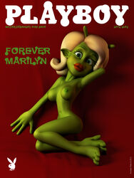 1girls 3d alien alien_girl artist_name bare_shoulders barefoot beauty_mark big_breasts busty curvy detailed_background erect_nipple erect_nipples eyelashes female female_only front_view green_eyes green_skin hourglass_figure humanoid kondaspeter lipstick looking_at_viewer lying magazine_cover makeup marilyn_(planet_51) mole naked nude planet_51 playboy pose posing red_lipstick shadow shiny shiny_skin solo thick_lips voluptuous white_hair wide_hips