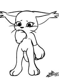 animated anthro black_and_white blush claws closed_eyes clothing digimon female flat_chested gatomon gloves masturbation milesnukem nipples penetration pussy simple_background solo tail_masturbation