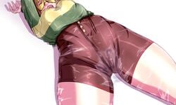 1girls 2d cameltoe chara female female_only high_waisted_pants huge_pussy human human_female human_only shorts solo undertale undertale_(series)