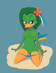 2018 avian bird breasts disney disney_xd female freeflyspecter legend_of_the_three_caballeros nipples pussy solo string_panties