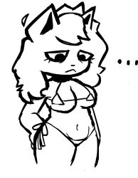 ... artist_request bikini cat_girl catgirl digital_drawing_(artwork) digital_media_(artwork) feline female friday_night_funkin friday_night_funkin_mod long_hair request solo solo_female swimwear tired_eyes tired_look white_background white_fur yana_(fnf)