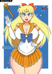 big_breasts bishoujo_senshi_sailor_moon blonde_hair blonde_hair_female blue_eyes bow breasts clothing female female_only girl girly goil_drawing huge_boobs huge_breasts large_breasts minako_aino sailor_venus skirt superheroine