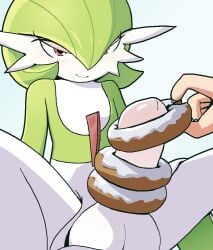 donut donuts erection food food_play gardevoir generation_3_pokemon male male_focus penis pokemon pokemon_(species) pov_hands stacking_donuts youdelightful