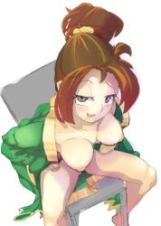 1girls above_view avatar_legends avatar_the_last_airbender bedroom_eyes big_breasts breasts breasts_out brown_hair completely_nude completely_nude_female confidently_naked earth_kingdom exposed_breasts exposing exposing_self female female_only flashing fuck_me_eyes green_eyes half-closed_eyes jin_(avatar) kimono kimono_only legs legs_apart light-skinned_female light_skin looking_up medium_breasts nipples no_bra no_panties nude nude_female open_clothes opening_shirt perky_breasts ponytail presenting raised_eyebrows seductive seductive_eyes seductive_look sitting sitting_on_chair solo_female spread_legs spreading spreading_legs teenager undressing undressing_self violise