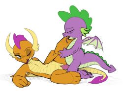 anthro anthro_on_anthro closed_eyes dragon dragon_boy dragon_girl elicitie female forked_tongue friendship_is_magic hasbro male male/female my_little_pony one_eye_closed open_mouth orange_body orange_skin penetration penis purple_body purple_skin pussy sex smile smolder_(mlp) spike_(mlp) spikes tail tongue tongue_out vaginal_penetration wings