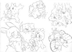 buggery bulbasaur butterfree corsola eevee farfetch'd fur furry furry_ears furry_tail interspecies male male_only monochrome multiple_males nelly nintendo pokemon pokemon_(species) pokemon_gsc pokemon_rgby ponyta tail weedle