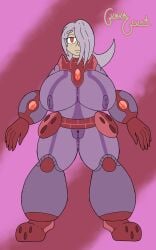 1girls 2d big_breasts bodysuit boots breasts female guavagrunt huge_breasts lilac_hair mega_man neutral_expression nipples nipples_visible_through_clothing oc octave_(guavagrunt) original_character pussy pussy_visible_through_clothes red_eyes reference_image robot robot_girl robot_humanoid simple_background thick_thighs thighs