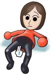 1male algob4v floating_hand guest_f mii nintendo no_genitals pointer suggestive underskirt what worried_expression