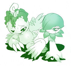 digimon floramon green_theme palmon tagme tribadism yuri