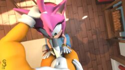 3d amy_rose animated anthro anthro_on_anthro blowjob clothing coughing cum cum_in_mouth deepthroat dress face_fucking fellatio ganondork netorare oral_sex small_breasts sonic_(series) sound tagme tails tails_the_fox unseen_male_face video