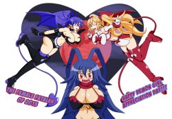 angel big_breasts bimbo breasts canon_genderswap demon demon_girl disgaea disgaea_d2 etna flonne genderswap_(mtf) huge_breasts laharl laharl-chan large_breasts nippon_ichi_software oxdaman pure_flonne skimpy_clothes succubus wink