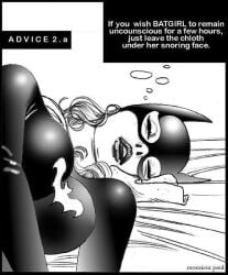 1girls barbara_gordon batgirl captured_heroine chloroform damsel_in_distress dc dc_comics defeated defeated_heroine knocked_out monsieurpaul open_mouth page_2 passed_out sleeping unconscious