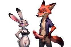 1boy 1girls ai_generated anthro furry furry_only huskai judy_hopps nick_wilde nintendo penis pussy zootopia