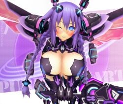 2024 3d alternate_version_available big_breasts breast_jiggle breasts choujigen_game_neptune compile_heart cpu_(neptunia) goddess idea_factory koikatsu neptune_(neptunia) neptunia_(series) packed_mushrooms packedshroomz purple_background purple_heart_(neptunia) tagme wiggle_lines