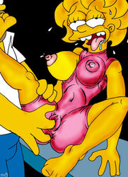 2005 alternate_breast_size anal_fingering clothing color double_penetration female fingering fingering_through_clothes homer_simpson human incest large_breasts lisa_simpson male nev skin straight the_simpsons vaginal_fingering yellow_skin