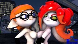 3d inkling inkling_girl octoling octoling_girl octoling_rival splatoon splatoon_2 splatoon_3 yuri