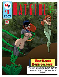 2girls barbara_gordon batgirl batman:_the_animated_series batman_(series) big_breasts breasts comic_cover dc_comics dcau female female_only multiple_girls nipples poison_ivy poison_ivy_(dcau) pubic_hair red_hair sharpie_(artist) tied_up vines