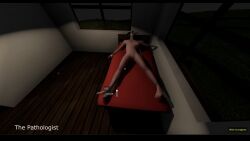 1girls 3d bed bondage breasts emily_banks game_cg nude_female pussy solo_female spread_legs the_pathologist