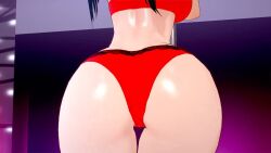 1girls 3d 3d_animation 3d_model animated ass back_view black_hair indoors latam_virtual_youtuber long_hair nipples nipples_visible_through_clothing no_sound red_clothing red_underwear shai_zoe shaizoe_ shaizoe_(character) shaizoe_(female) solo_female tagme thighs twintails underwear video virtual_youtuber vtuber