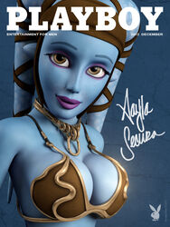 1girls 3d aayla_secura alien alien_girl armband artist_name bald bare_shoulders big_breasts blue_skin bracer busty choker cleavage clone_wars curvy detailed_background eyelashes female female_only freckles front_view headgear hourglass_figure humanoid jedi jedi_master kondaspeter looking_at_viewer magazine_cover mammal metal_bikini playboy playboy_magazine_cover pose posing purple_lips shiny shiny_skin slave_bikini solo standing star_wars text twi'lek voluptuous wide_hips yellow_eyes