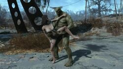 1boy 1girls 3d animated fallout fallout_4 female game_mod human interspecies male nora_(fallout_4) nude sex sound straight strong_(fallout) super_mutant video