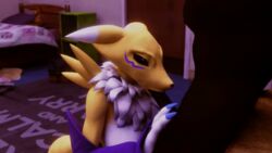 1boy 1girls 2018 3d animated anthro blue_eyes breasts claws dark_skin digimon digital_media_(artwork) erection faceless_male fellatio female fur furry hel humanoid interspecies loop male mammal nude open_mouth oral penis renamon source_filmmaker video_games white_fur