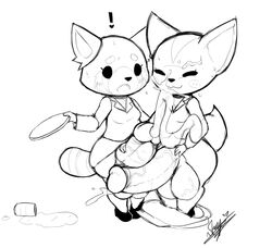 ! aggressive_retsuko balls cum cum_on_face cumshot_without_expressing fenneko furry futa_only futanari handjob intersex monochrome office_clothing office_futa penis retsuko shortstack sketch small_but_hung starykrow straight_hair veiny_penis