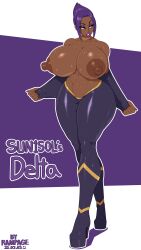 1girls 2022 abs areola artist_name big_areola big_breasts big_lips big_nipples bimbo breasts brown_skin character_name dark-skinned_female dark_skin dated delta_(sun1sol) erect_nipples eyeshadow female female_only full_body green_eyes heels high_heel_boots high_heels hips huge_areolae huge_breasts huge_nipples human lips looking_away makeup muscular muscular_female nipples perky_breasts plump presenting presenting_breasts puffy_areola purple_eyeshadow purple_hair purple_lipstick rampage0118 short_hair solo solo_female sweat thick_thighs thighs topless venus_body wide_hips