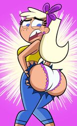 1girls ass big_butt butt_expansion chloe_carmichael dat_ass exposed_panties freckles grabbing_own_ass grimphantom nickelodeon panties ripped_clothing tagme the_fairly_oddparents torn_open_bottoms wardrobe_malfunction