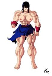 1girls abs amazon angry barefoot big_breasts breasts busty chichi dragon_ball dragon_ball_z extreme_muscles female female_only half_naked kazbr large_breasts looking_at_viewer muscles muscular muscular_arms muscular_female muscular_legs nipples nude solo thunder_thighs veins white_background