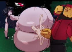 1boy 1boy1enby 1nonbinary 2d 2d_(artwork) ame_momos anal anal_insertion anal_sex ass big_ass big_penis black_eyes black_hair blocky_body clothed clothed_male cum cum_in_ass cum_inside cumming cumming_while_penetrating cumshot dizzy dizzy_eyes drooling duo duo_focus edit edited edited_art elliot_(forsaken) forsaken_(roblox) glowing glowing_body hands-free handsfree_ejaculation huge_ass huge_cock human human_only humanoid hyper_ass hyper_hips hyper_thighs intersex looking_pleasured male night no_panties nonbinary open_eyes open_mouth outside penis penis_in_ass roblox roblox_game robloxian semen semen_in_anus short_hair sweat two_time uncensored white_skin yellow_skin